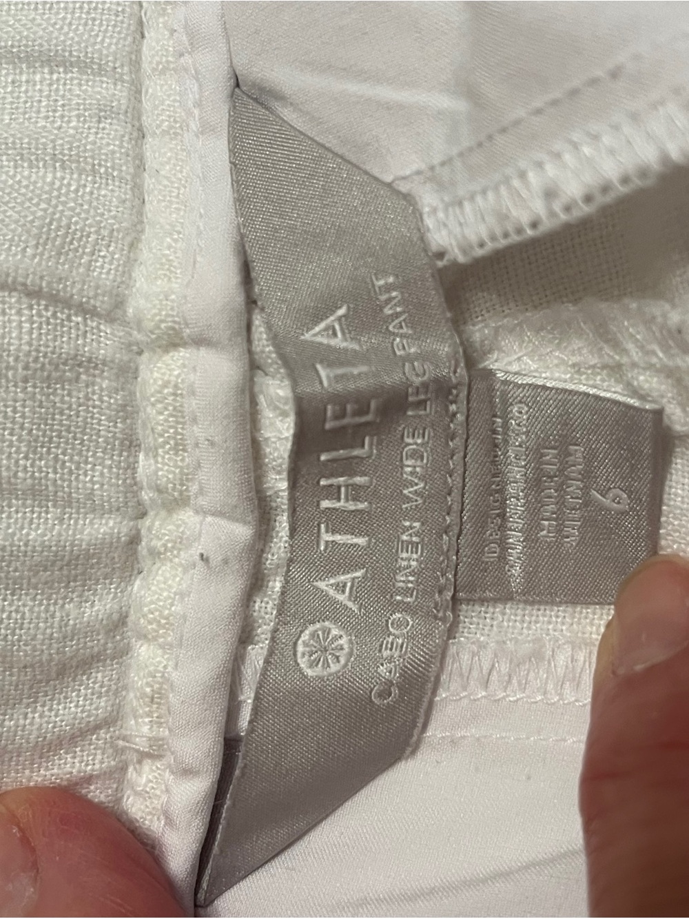 Athleta White Drawstring linen pants size 6 - Picture 2 of 11